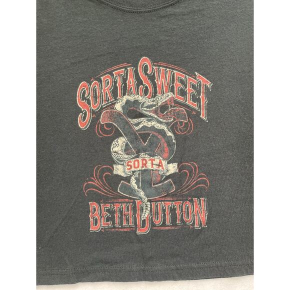 Wrangler Yellowstone Beth Dutton Crop Top Black Size M - Picture 3 of 8